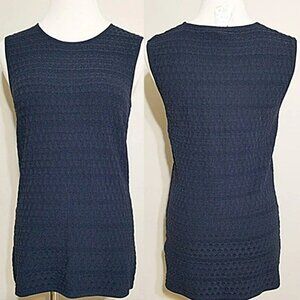 Nwt Preston & York Blue Sleeveless Knit Sweater Tank Top Vest Womens M Pullover